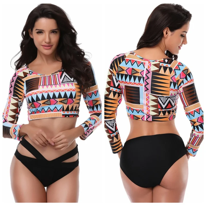 Солнцезащитное бикини с низкой талией раздельный купальник 2018 летний купальный