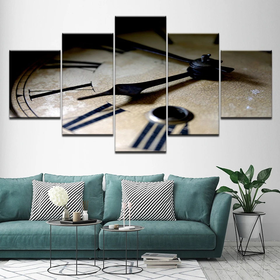 Картина на холсте в стиле ретро классические часы 5 шт. Настенная картина