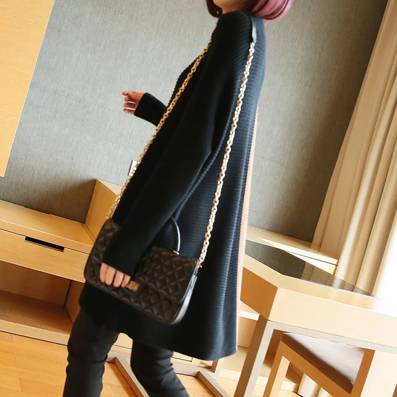 2018 autumn and winter new sweater half-neck sweater ladies thick loose loose long sweater thickening