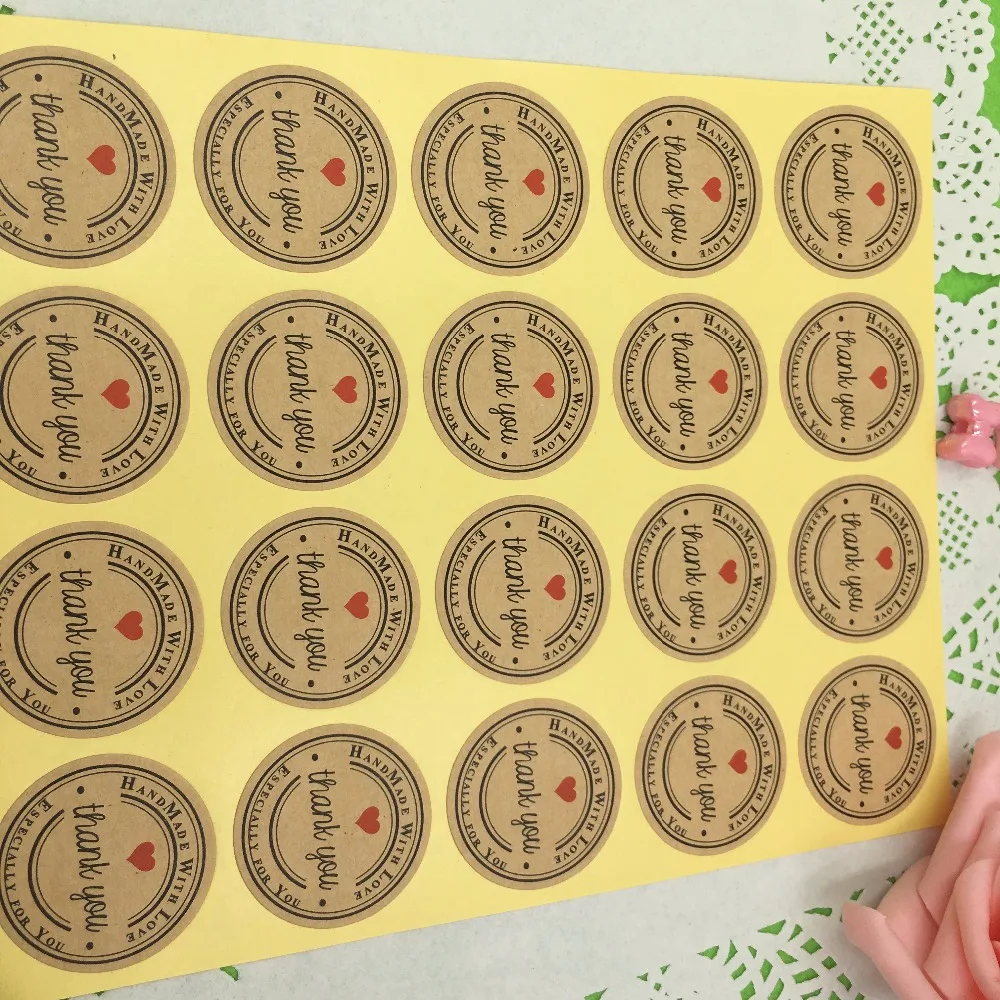 100 шт./лот 3 5*3 5 см клейкие этикетки из крафт бумаги бумажные упаковочные круглые