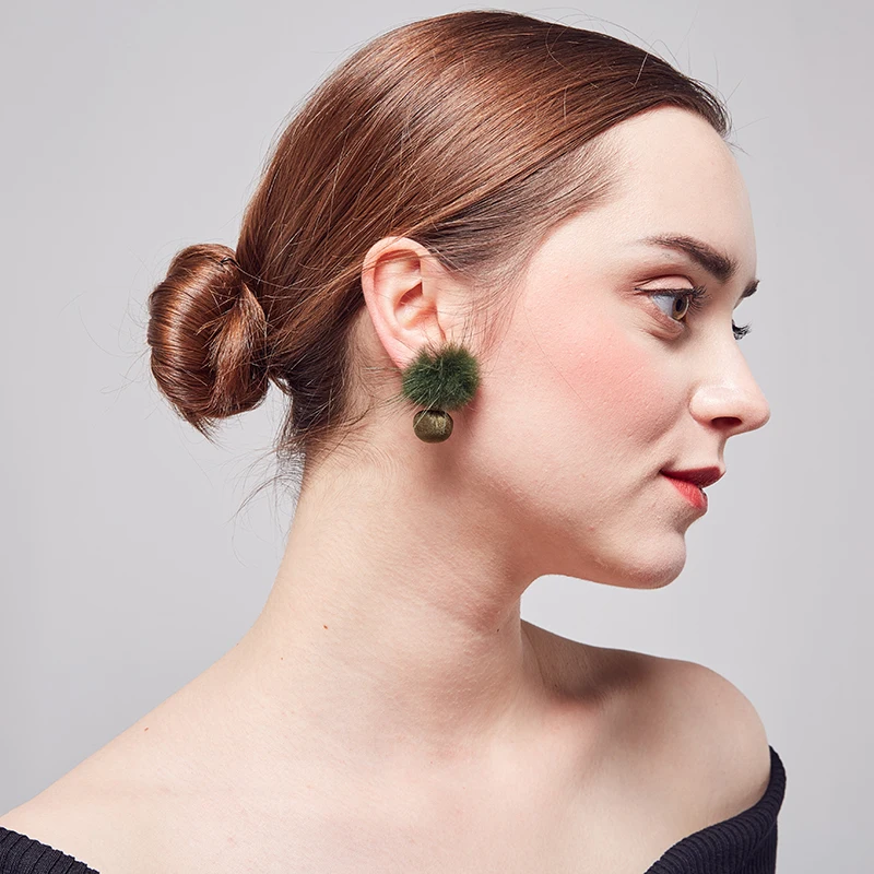 Модные серьги для женщин в Корейском стиле норковые ювелирные изделия гвоздики