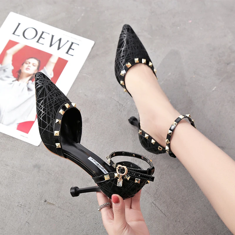 Summer new women High heel sandals shoes woman fashion bow-tie pointed toe pumps ladies ankle Strap Thin Heels stilettos | Обувь