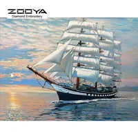 framed diy digital oil painting by numbers home decoration craft unique gift picture paint on canvas sea and boat bj316