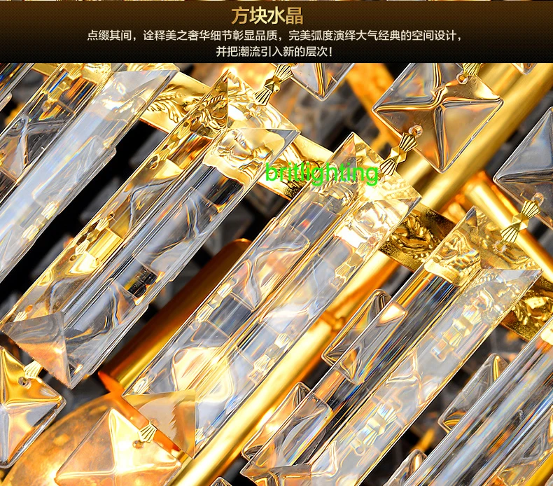 Отель зал золото люстра светильники для гостиной люстры хрустальные лестница