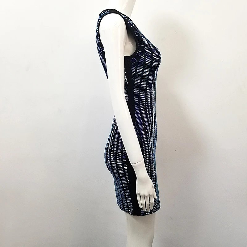 Высокое качество яркое мини платье без рукавов сексуальное модное вечернее