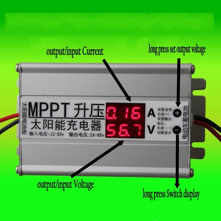 Светодиодный дисплей 10 А MPPT зарядное устройство для солнечных панелей зарядки