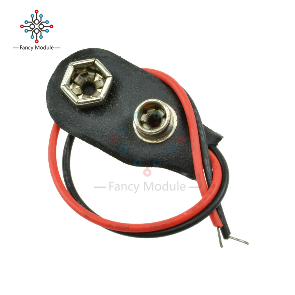 

10Pcs/Lot Snap on 9V Battery Holder Clip Contor Hard Shell 10CM Cable Lead