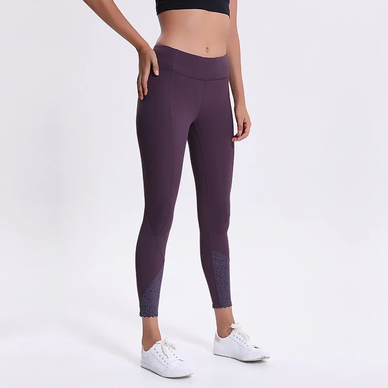 Новый спортивный костюм для женщин штаны йоги Эластичный Высокая талия и бедра