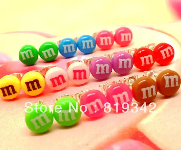 Бесплатная доставка 20 шт. (10 пар) цвет 8 мм буква M веселый мини фотоэлемент Милая