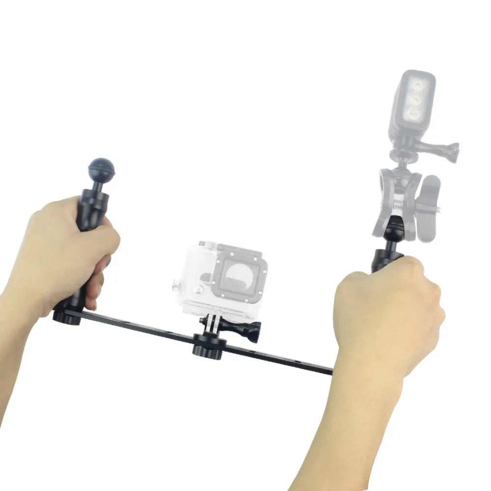 BGNing двойной ручной держатель для подводного плавания свет рычаг стабилизатор GoPro