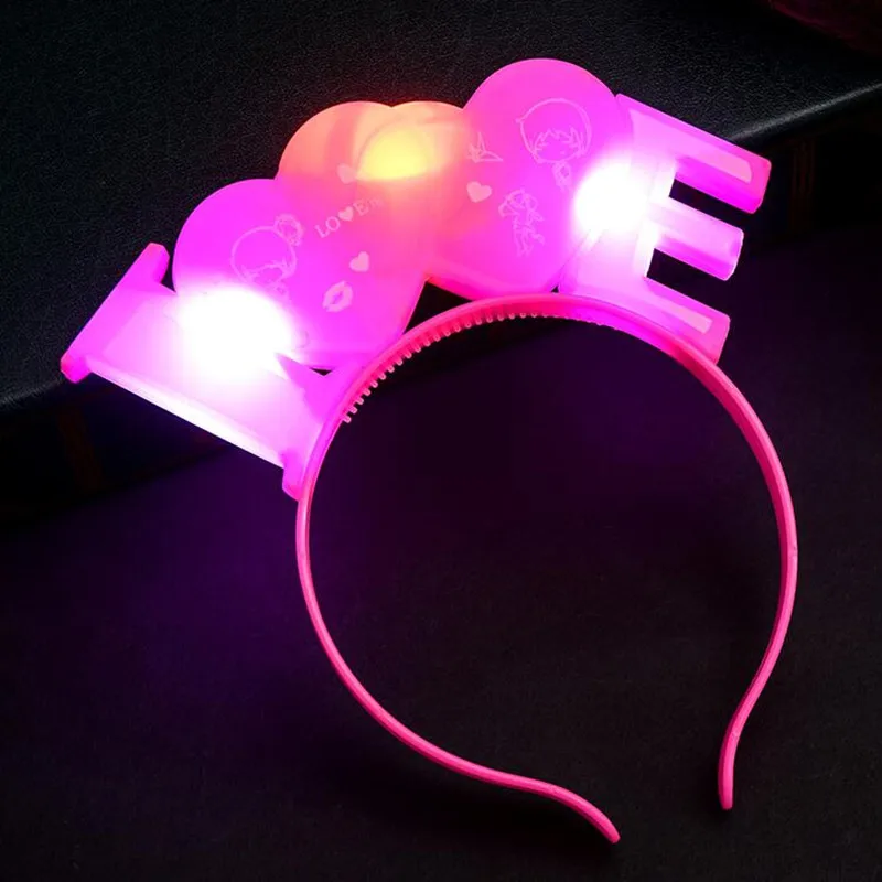 

Women Girls Cute Love Shaped LED Glow Headband Children Adults Flashing Hair Band Headdress Wedding Party Halloween Christmas