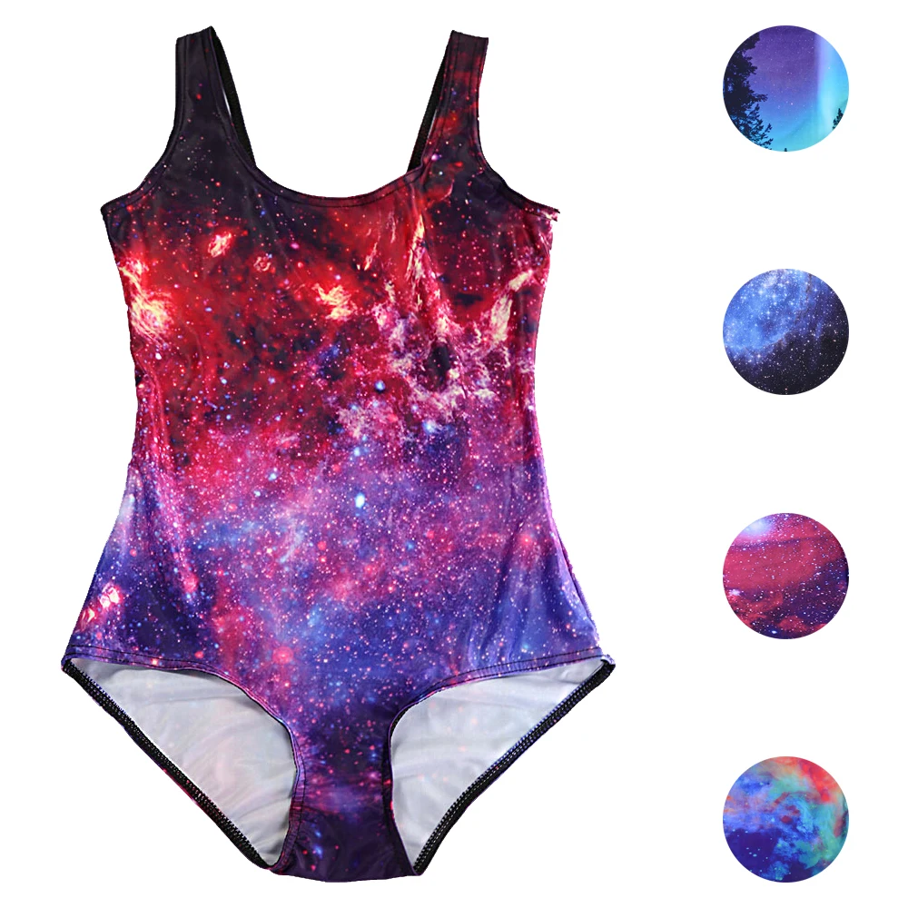 Galaxy пространство 3D принт Одна деталь Купальники для малышек Для женщин
