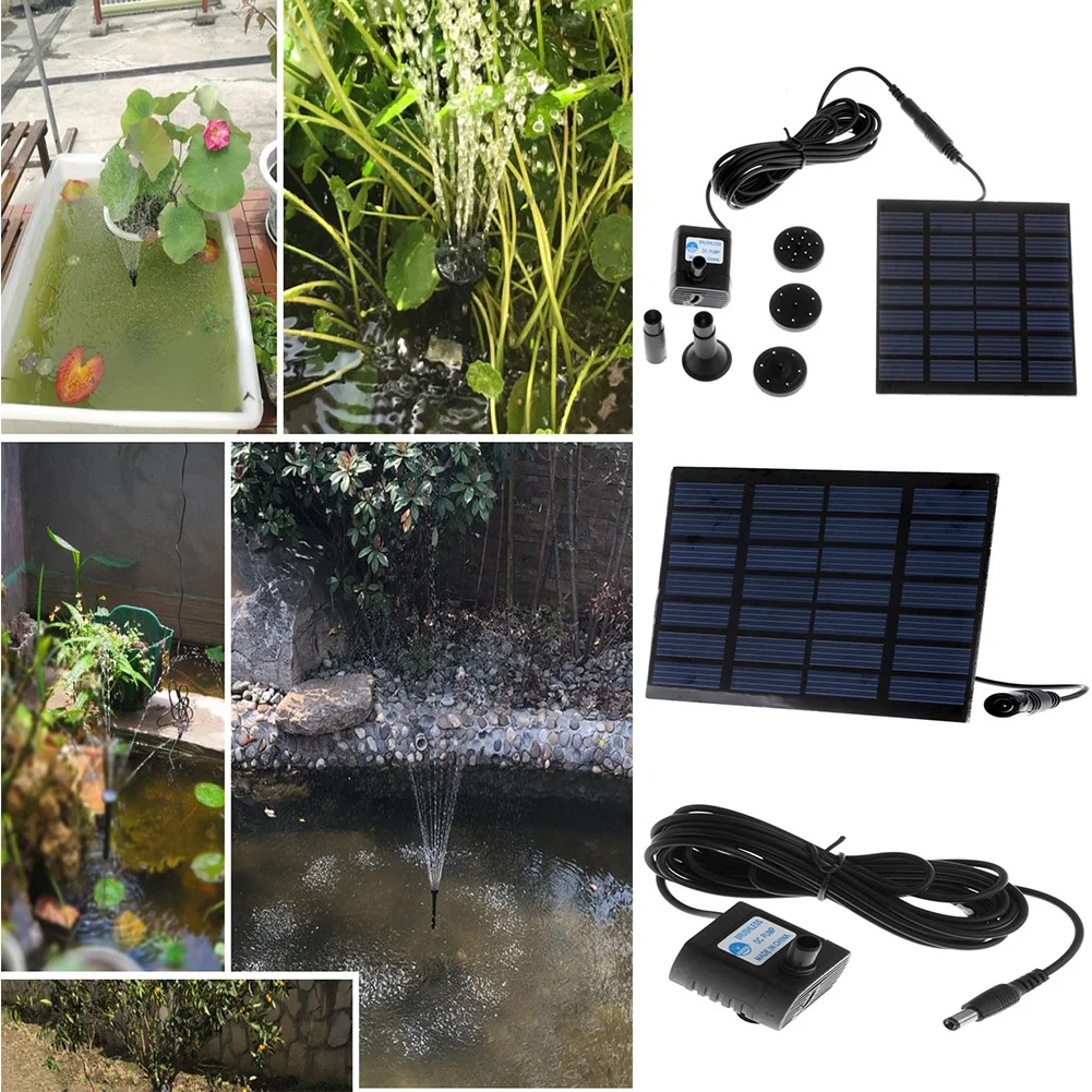 1 2 Вт Солнечная энергия фонтан насос мини водяной для пруда каменная горка