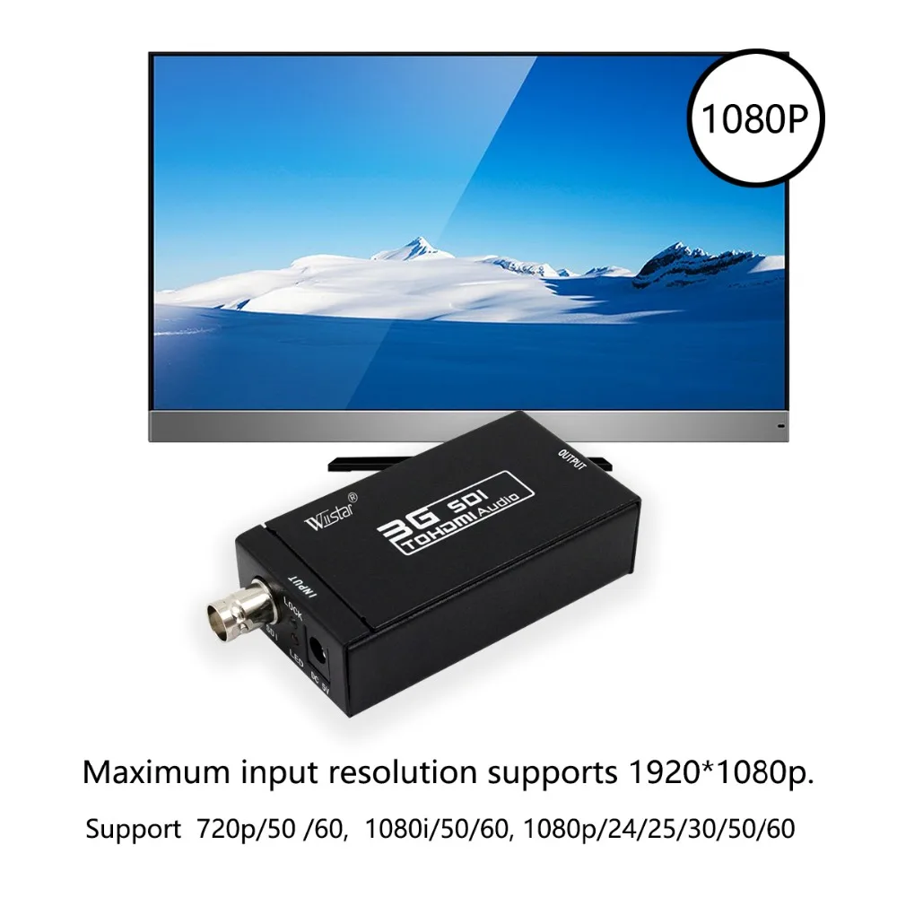 WIISTAR SDI HD-SDI 3G-SDI к HDMI 720 p/1080 p адаптер видео конвертер со встроенным аудио