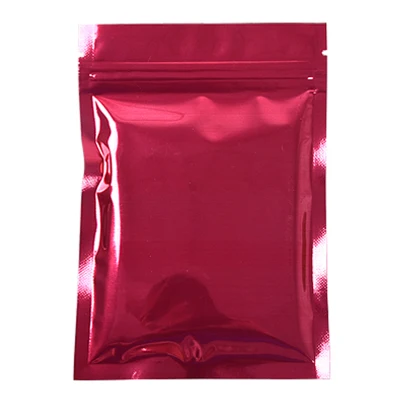 Glossy Red Leotrust 100 шт 7 цветов Глянцевая алюминиевая фольга Ziplock сумка плоская Нижняя блестящая фольга Упаковка мешок образец мешок порошок подарочные пакеты - Цвет: Glossy Red