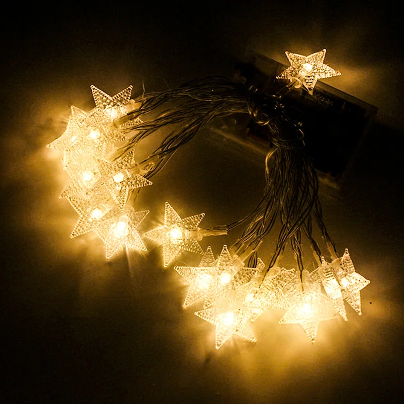 Woodpow 10LED 30LED Звездные гирлянды с питанием от аккумулятора довольно пятиконечная