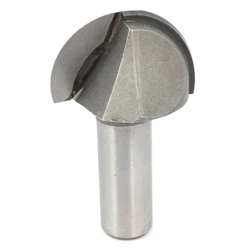 

1/2inch x 1 1/4inch 2 Flutes Round Nose Router Bit Cutting Tool Silver Tone