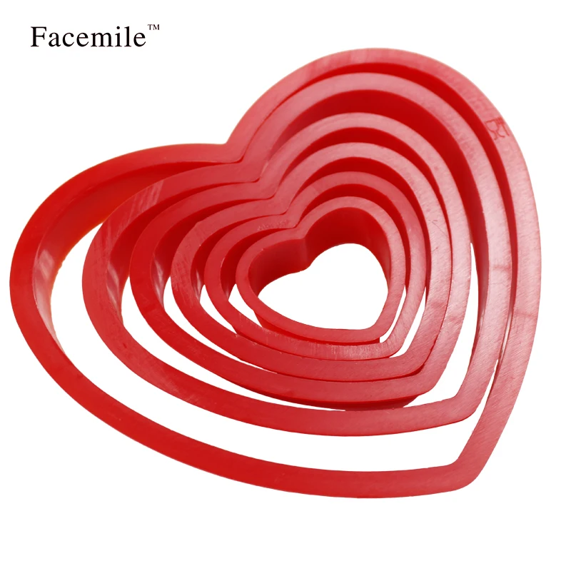 Facemile 6 шт./компл. Любовь Пластик сердце пресс печенье резак набор помадка Sugarcraft