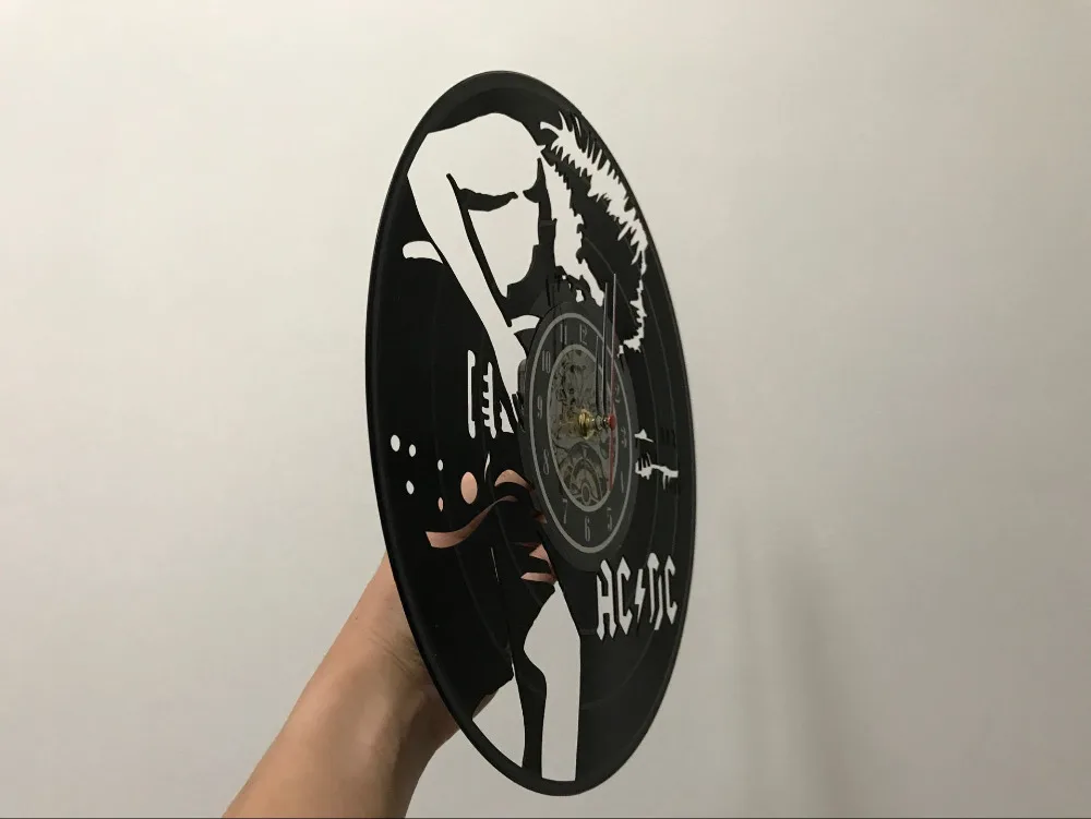 ACDC виниловые настенные часы Книги по искусству подарок номер Современный дом запись Винтаж украшения