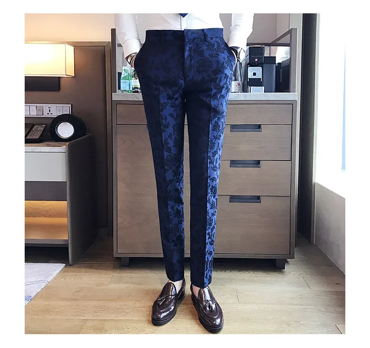Новинка года осень зима цветочный костюм жениха высокое качество костюм Homme барокко винтажные мужские костюмы Свадебный Жених 3XL