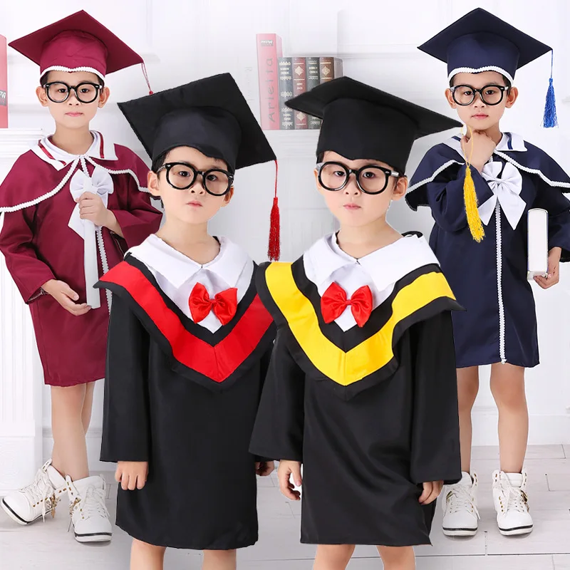 

Новые детские докторские кепки для учащихся начальной и средней школы, одежда для бакалавра, детские костюмы для выступлений