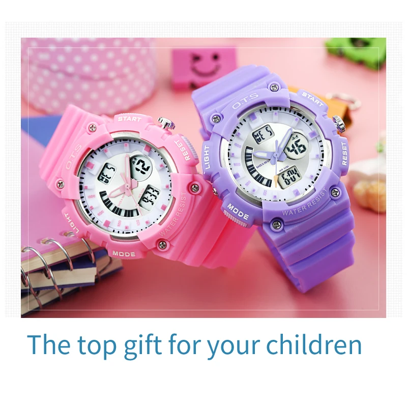 Модные брендовые Детские часы O.T.S светодиодный цифровой кварцевые для мальчиков