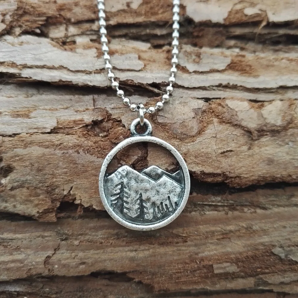 Комплект из 1 предмета Горный подвеска с пейзажем природы круг кулон любителей