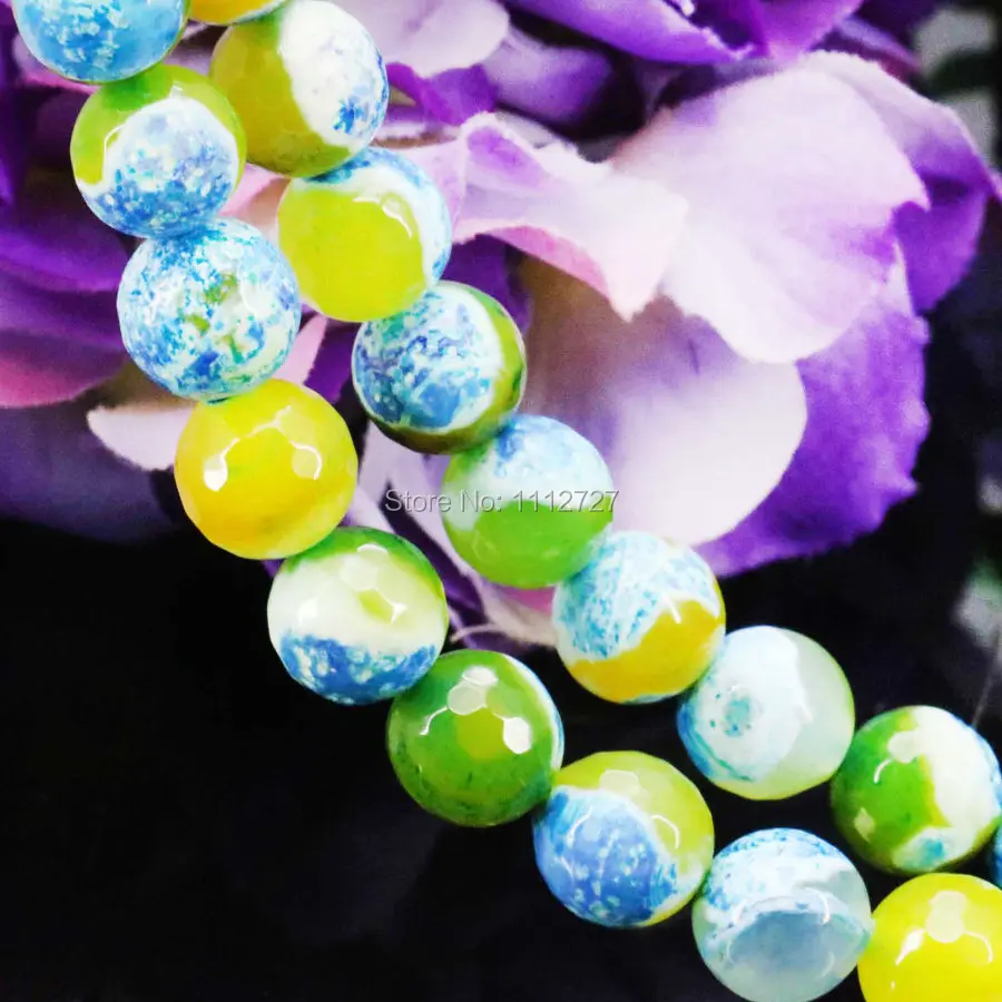 

6mm 8mm 10mm 12mm Accessories Yellow&Blue Natural Onyx Beads Round DIY Loose Carnelian Ornaments 15inch Jewelry making design