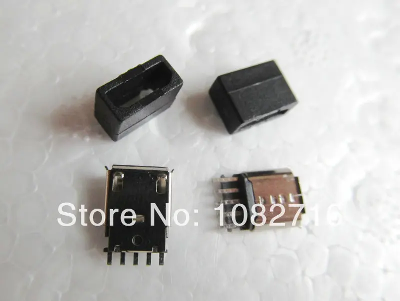 5 компл./лот сделай сам черный прямой USB b Micro Female контактов переходник разъем с