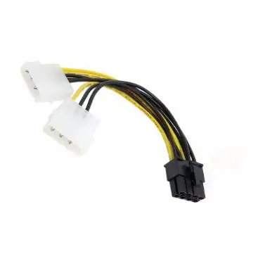 Кабель питания CY Dual Molex с 4 контактным IDE на 8 контактный PCI E для видеокарты Asus MSI