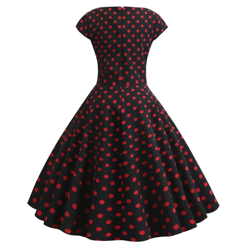 Vestido женское платье рокабилли летнее винтажное элегантное с коротким рукавом v