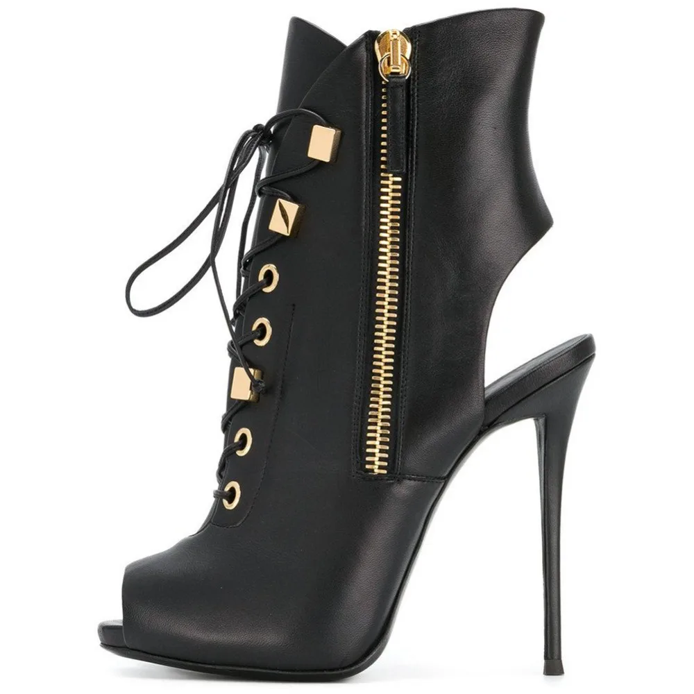 

Newest summer boots sandals women lace up high heels ankle boots sexy cut-out peep toe gladiator sandals girls Motorcycle boots