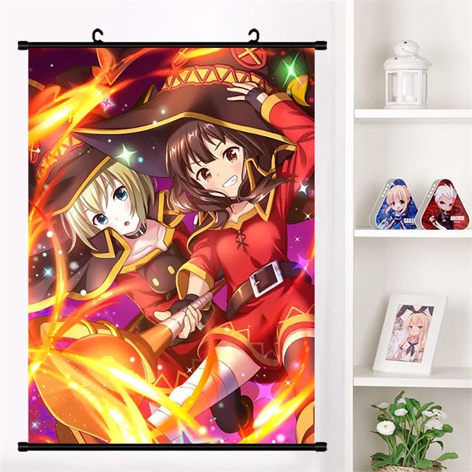 Аниме Манга KonoSuba Божье благословение на этом чудесном мире! Megumin Aqua Darkness Косплей настенные свитки Фреска плакат домашний декор - Цвет: J