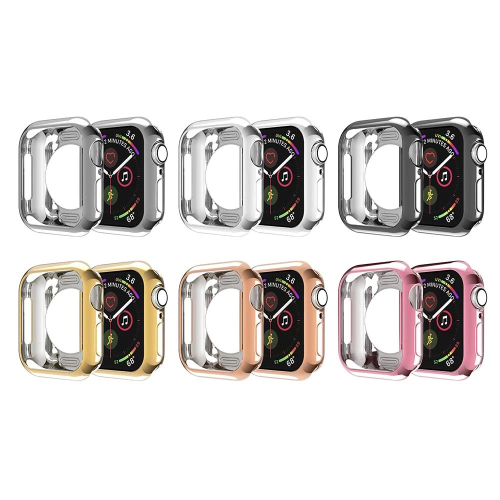 Мягкий силиконовый чехол из ТПУ с покрытием для Apple iwatch Series 4 универсальный 44 мм/40