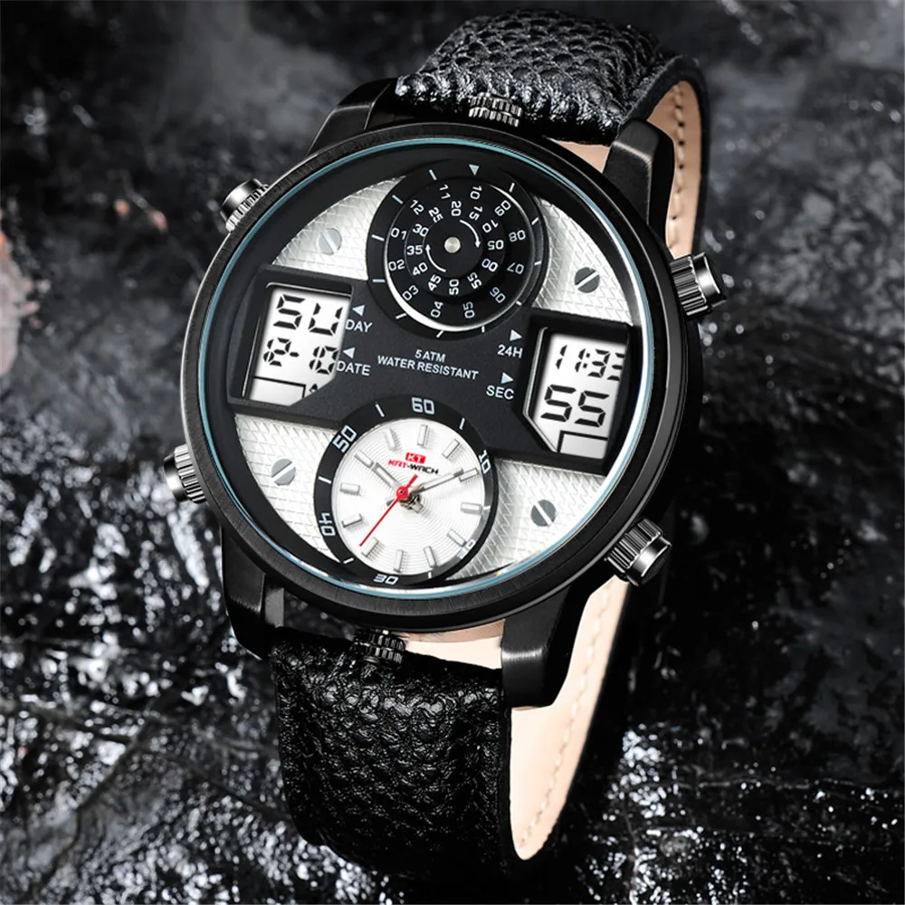 Мужские часы Chronograp спортивные кварцевые многофункциональные деловые с золотыми