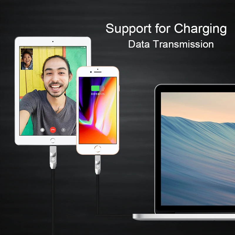 TOTU 5 в 1 type C Micro USB кабель для iPhone X 8 7 6 Plus iPad Macbook Android samsung USB-C мобильного телефона type-C