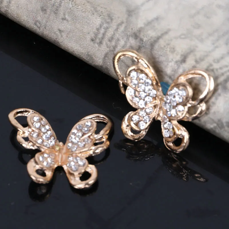 Новинка 100 шт. кнопки бабочки из сплава аксессуары для рукоделия ZJ417|embellishment