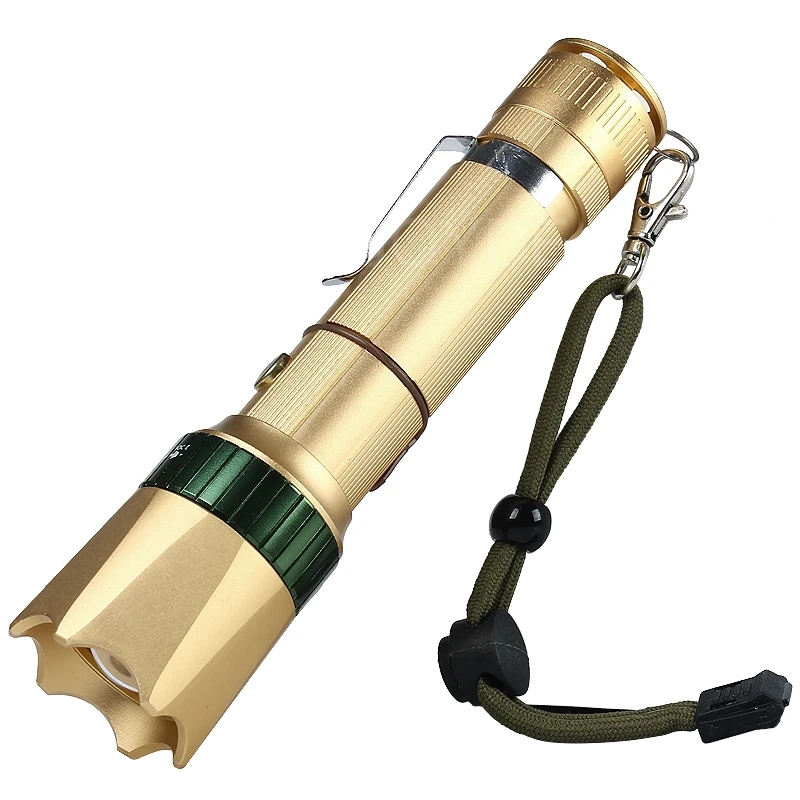 Мини фонарик 3000 лм карманный светильник фонарь T6 светодиодный золотой + зарядное