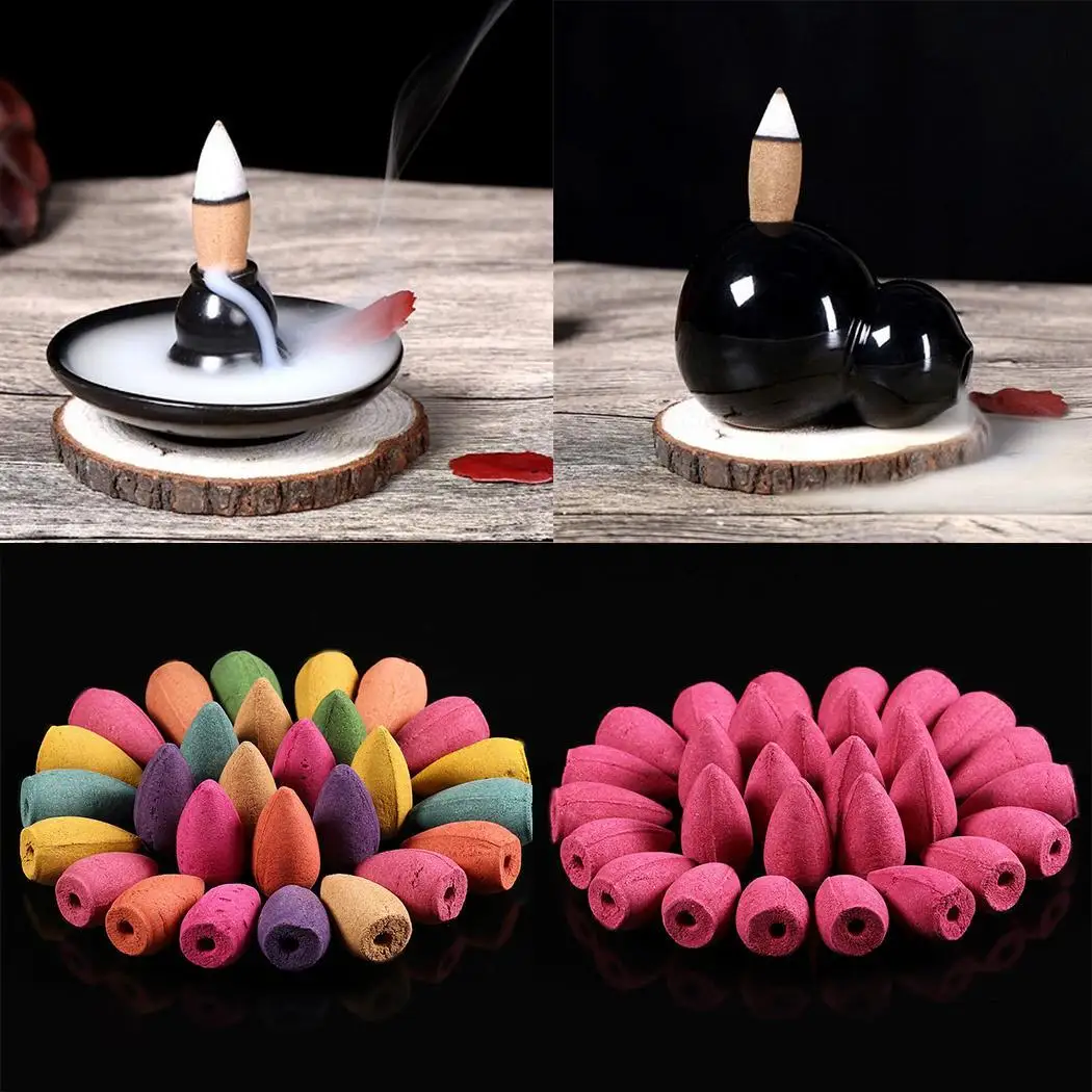 Sandalwood Mixed Incense Living Pack Rose Scents House Backflow 50pcs Home Room Tea Temple Cones etc Tower 50Pcs | Дом и сад