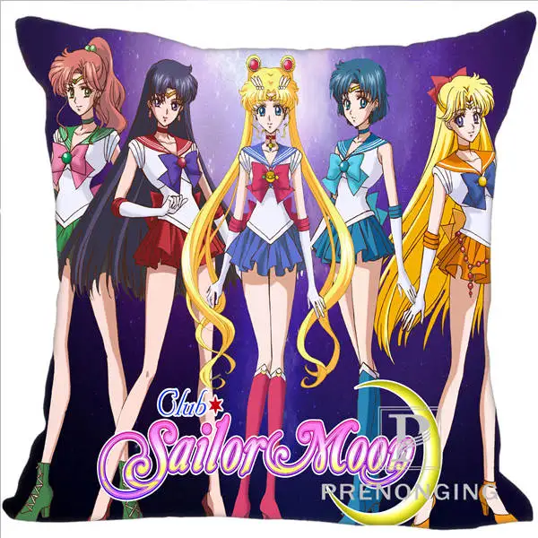 Pillowcases Пользовательские Декоративные наволочки аниме Сейлор Мун квадратные молнии Наволочки лучший подарок(с одной стороны) 180117#84 - Цвет: Pillowcases