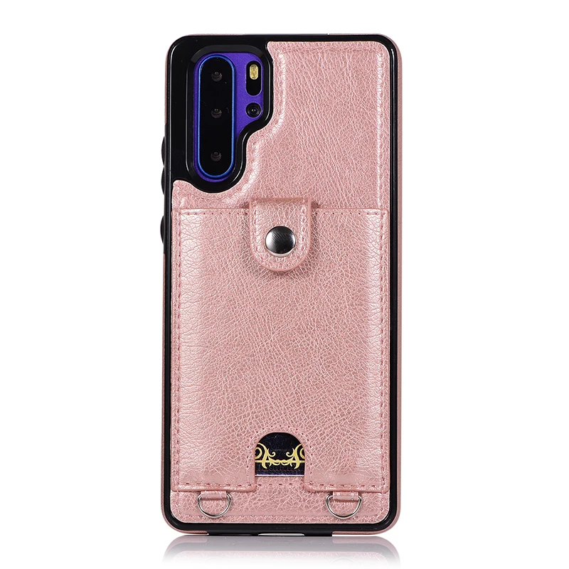 Розовый Huawei P30 Pro чехол кожаный бумажник чехол для карты для huawei P30 Lite mate 20 чехол сумка на плечо чехол для телефона для huawei mate 20 Lite - Цвет: Розовый