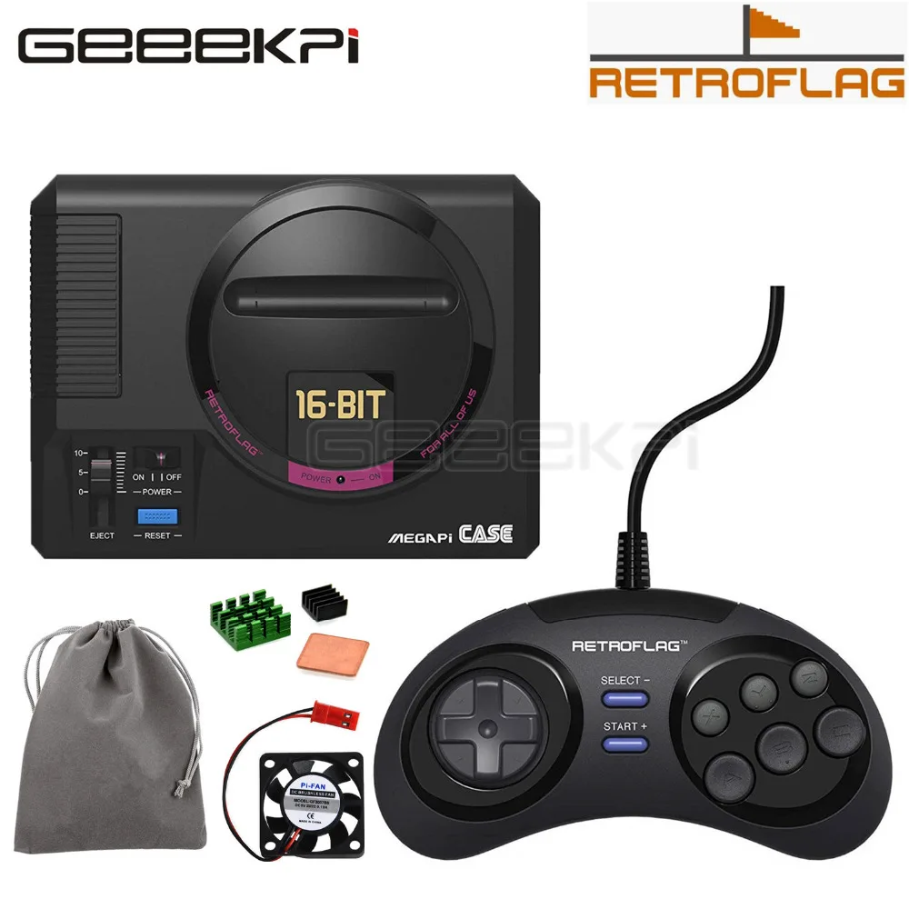 GeeekPi! Retroflag MEGAPi чехол/игровой контроллер функциональная кнопка для Raspberry Pi 3 B Plus(3B+)/3B/2B