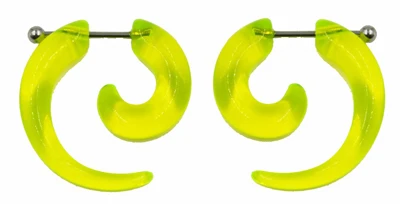 Light Green Пара горячих акриловых поддельных спиральных ушных конусов Растяжитель расширители манометр серьга для мочки уха читер пирсинг ювелирные изделия для тела туннель и пробки - Окраска металла: Light Green