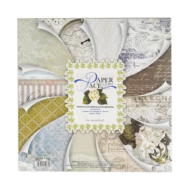 

DIY Scrapbooking 12" Die-cut Paper 24 Sheets Pads Paper Kit Origami Art Background Papers Card Making Scrapbooking Paper Craft