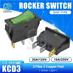 ON-OFF 3pin KCD3 кулисный переключатель ВКЛ-ВЫКЛ 2 положения 2 Pin/3 Pin электрооборудование выключатель питания 15A 250VAC/20A 125VAC - Цвет: ON-OFF 3pin
