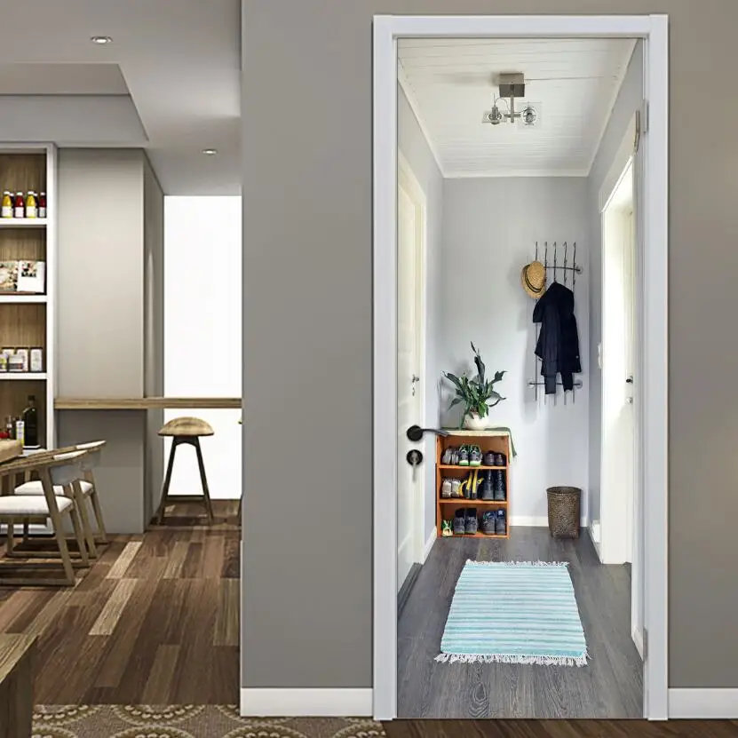 Новое поступление элегантная Милая наклейка на дверь для дома 3d самоклеющаяся