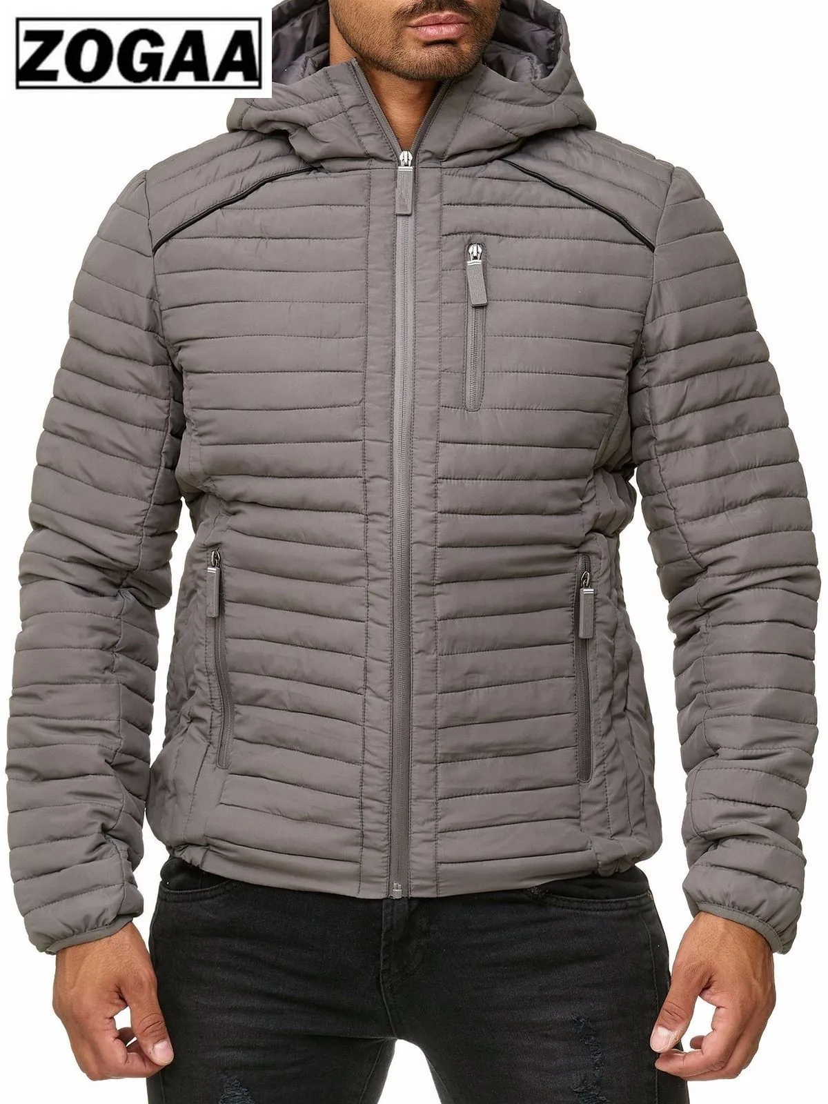 Мужская куртка ZOGAA на молнии с воротником стойкой теплая зимняя 2019|Мужские парки|
