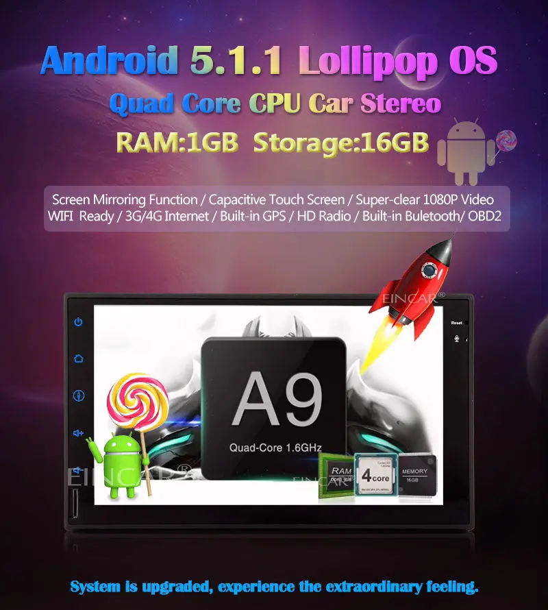 7 &quotчетырехъядерный Android 5 1 2 Din стерео автомобильный gps Navi dvd плеер WiFi In Dash радио|2 din