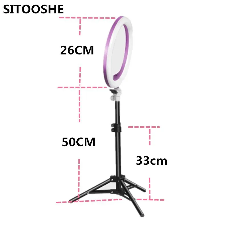 Светодиодный кольцевой светильник SITOOSHE для студийной фотосъемки и видеосъемки с