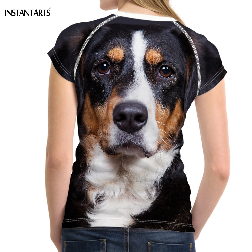 INSTANTARTS/Повседневная футболка для женщин забавная 3D Футболка с принтом Бернской